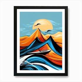 Seagulls In The Sky 3 Art Print