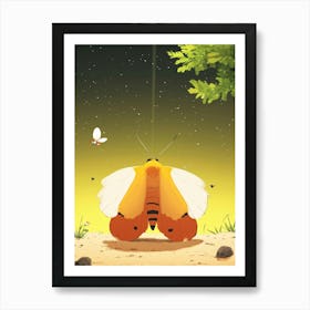 Moth Cartoon Art Print