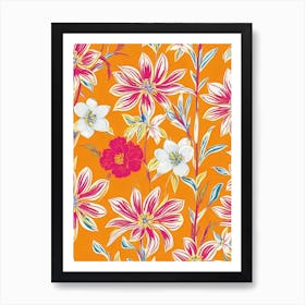 Tiger Lily Floral Print Warm Tones 1 Flower Art Print