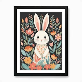 Floral Cute Baby Bunny Nursery (22) Art Print