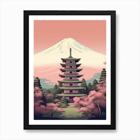 Mount Fuji Japan Travel Illustration 6 Art Print