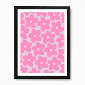 Retro Flower Pink And Purple Art Print