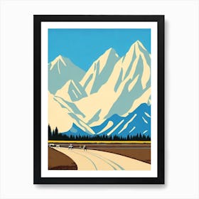 Jackson Hole, Usa Midcentury Vintage Skiing Poster Art Print