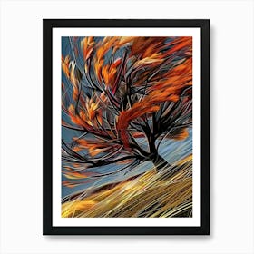 Windy Tree Art Print