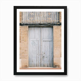 Blue Door to a Building // Valencia, Spain, Travel Photography Art Print