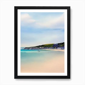 Crantock Beach, Cornwall Watercolour Art Print