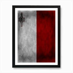 Malta Flag Texture Art Print