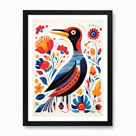Scandinavian Bird Illustration Cormorant 1 Art Print
