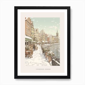 Vintage Winter Poster Copenhagen Denmark 3 Art Print