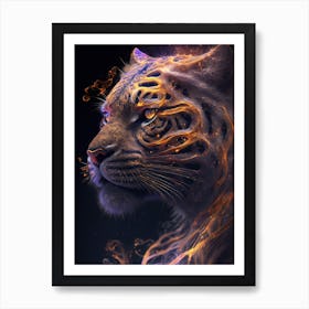 Galaxy Fire Tiger Art Print