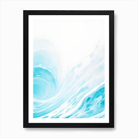 Blue Ocean Wave Watercolor Vertical Composition 108 Art Print