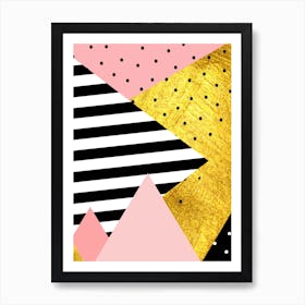 Gold Abstract Pink Art Print