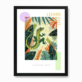 Lizard Modern Gecko Illustration 1 Poster Art Print