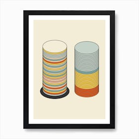 Stacked Chips Abstract Minimal Art Print