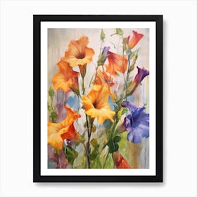 Fall Flower Painting Canterbury Bells 2 Art Print