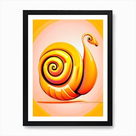 Full Body Snail Orange 2 Pop Art Art Print