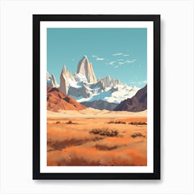 Fitz Roy Trek Argentina 4 Hiking Trail Landscape Art Print