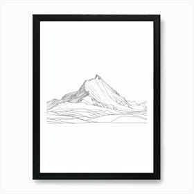 Mount Washington Usa Line Drawing 7 Art Print