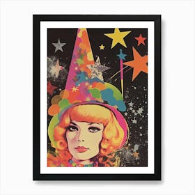 Vintage Witch Girl Kitsch 4 Art Print