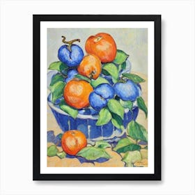 Persimmon Vintage Sketch Fruit Art Print