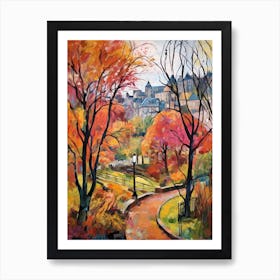 Autumn City Park Painting Princes Street Gardens Edinburgh 2 Art Print