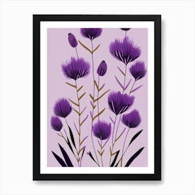 Purple Prairie Clover Wildflower Modern Muted Colours 1 Art Print