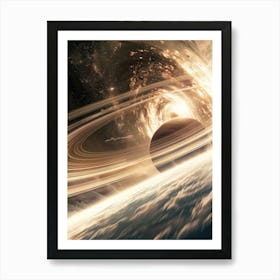 Saturn In Space Art Print