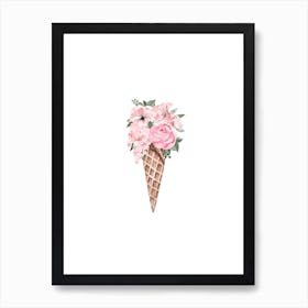 Flower Ice Cream Art Print