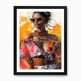 Woman In Sunglasses Art Print