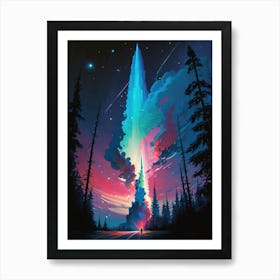 Spaceship In The Sky Art Print