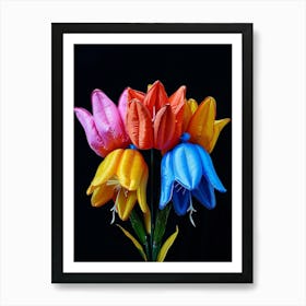 Bright Inflatable Flowers Columbine 1 Art Print