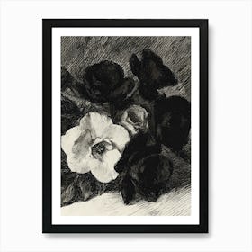 Black And White Roses 2 Art Print