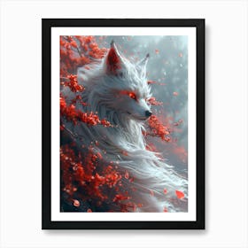 Beautiful Fantasy White Fox 15 Art Print