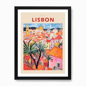 Lisbon Portugal 8 Fauvist Travel Poster Art Print