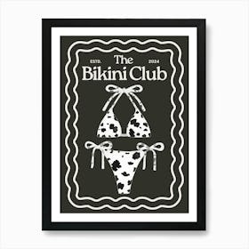 The Bikini Club | Trendy Beachy Coastal Preppy Black and White Art Print