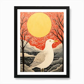 Bird Illustration Seagull 1 Art Print