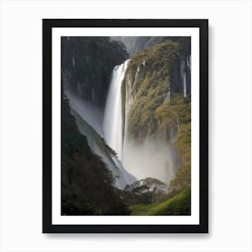 Bridal Veil Falls, New Zealand Realistic Photograph (1) Art Print