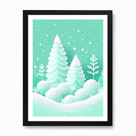 Winter, Snowflakes, Kids Illustration 1 Art Print