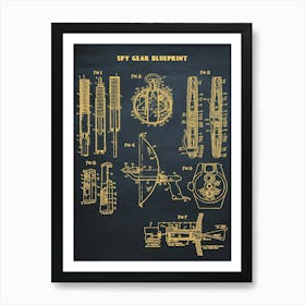 Spy Gear Gun Patten 1 Art Print