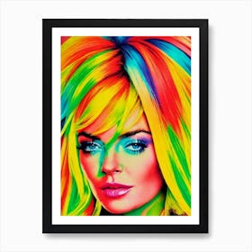 Lindsay Lohan Colourful Pop Movies Art Movies Art Print