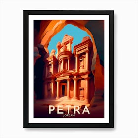 Petra Retro Travel Art Print