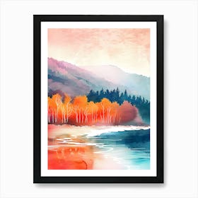 Watercolor Landscape Painting 1 Art Print