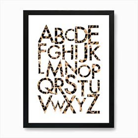 Leopard Print Alphabet Letters Art Print