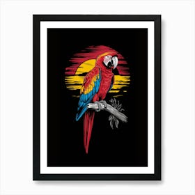 Parrot At Sunset Art Print