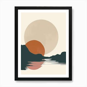 Sunset Over Water, Simplicity Art Print