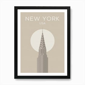 Neutral New York Chrysler Building Print Art Print