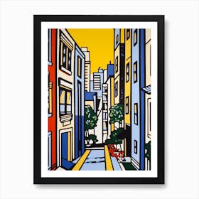 Painting Of San Francisco  In The Style Of Pop Art, Roy Lichtenstein 2 Art Print