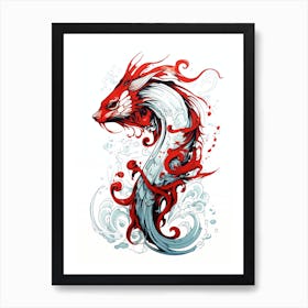 Dragon Koi Fish Art Print