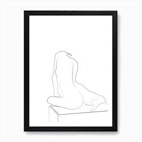 Nude Sitting On A Box Art Print