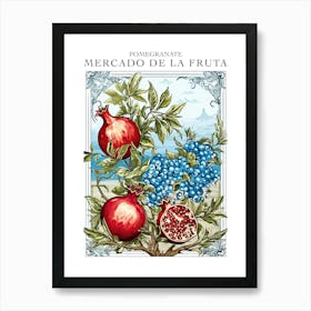 Mercado De La Fruta Pomegranate Illustration 1 Poster Art Print